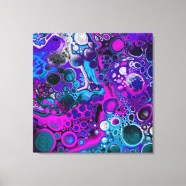 Lila, blaue, moderne Abstrakte Fluid Art Marmorzel Leinwanddruck