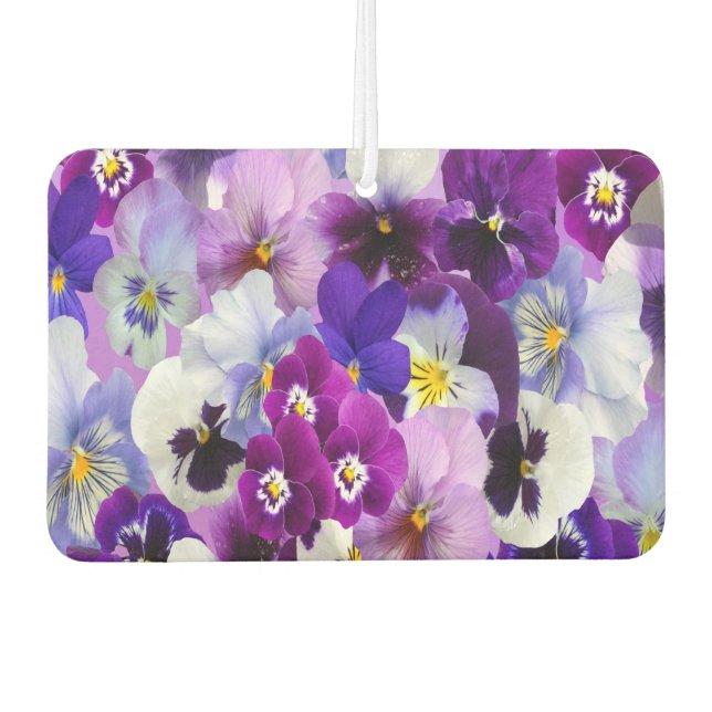 Lila-blaue Pansy-Blume Autolufterfrischer (Vorderseite)