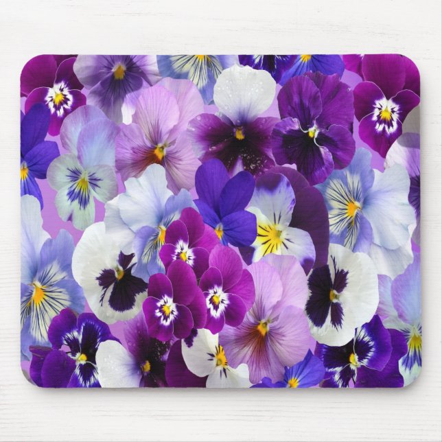 Lila-blaue Pansy-Blume Mousepad (Vorne)