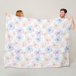 Lila Blaue Rosa Weibliche Blumen   Fleecedecke