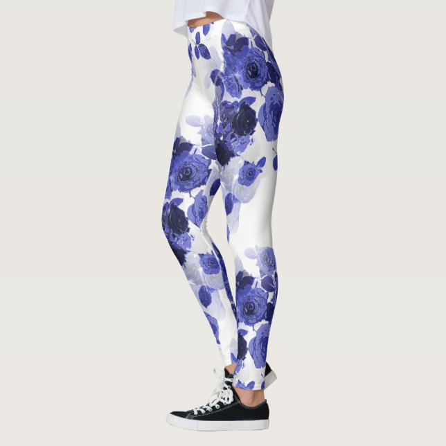 Lila blaue Rose Leggings (Links)