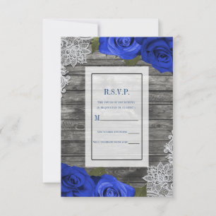 Lila blaue Rose Rustikales Holz Weiße Spitzen UAWG Einladung