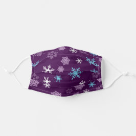 Lila Blaue Schneeflocken Weihnachten Mund-Nasen-Maske Aus Stoff