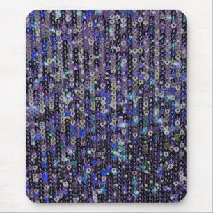 Lila blaue Sequenzen Glitzer Funkelmuster Mousepad
