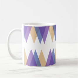 Lila, blaue und gelbe Dreiecke Kaffeetasse