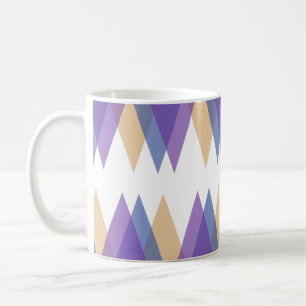 Lila, blaue und gelbe Dreiecke Kaffeetasse
