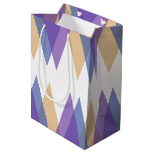 Lila, blaue und gelbe Dreiecke Mittlere Geschenktüte