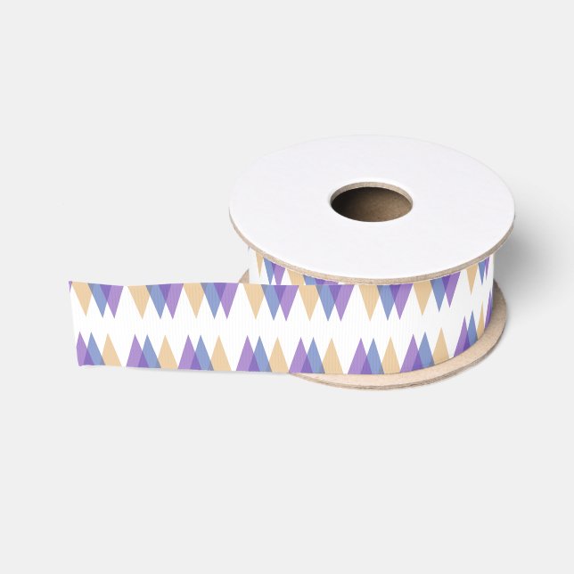Lila, blaue und gelbe Dreiecke Ripsband (Spule)
