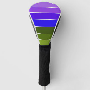 Lila, blaue und grüne Streifen Golf Headcover
