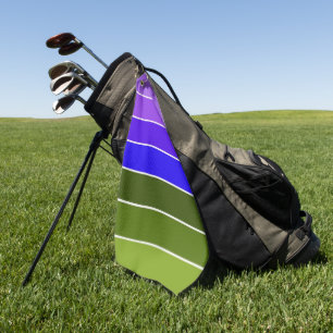 Lila, blaue und grüne Streifen Golfhandtuch