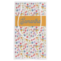 Lila Blaue Wildblumen-Wasserfarbe-Monogramm-Name