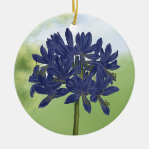 Lila blauer Agapanthus im Garten Keramikornament