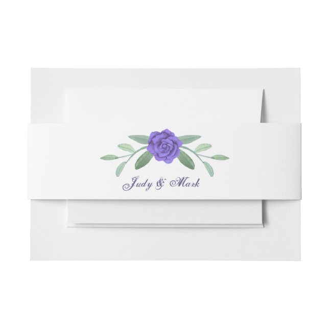 Lila Blauer Blumengrün Foliage Einladung Einladungsbanderole (Vorderseite Beispiel)