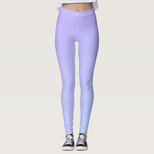 Lila-Blauer Farbverlauf  Leggings (Vorderseite)