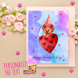 Lila Blauer Labrador Valentinstag Geschenk Hund Feiertagspostkarte