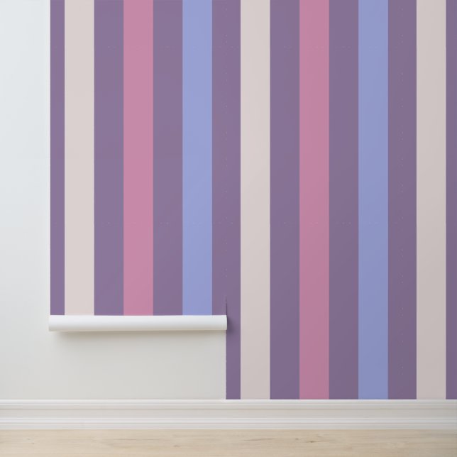 Lila blauer rosa Streifen Akzent Tapete (Anwendung)