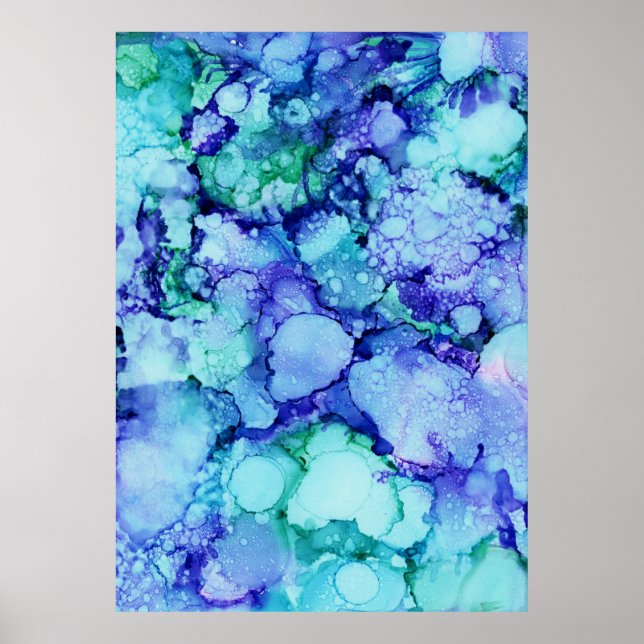 Lila-blaues abstraktes Bild Poster (Vorne)