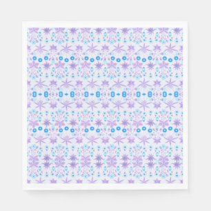 Lila Blaues Blume-Muster Serviette