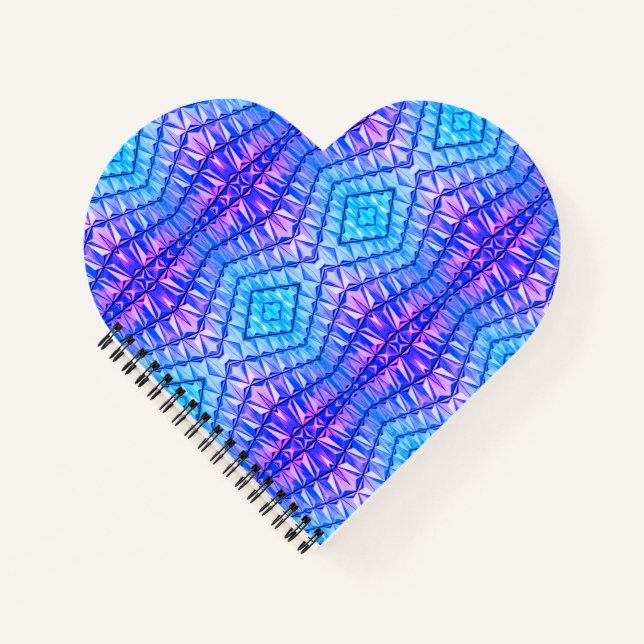 Lila-blaues geometrisches Muster Notizbuch (Vorderseite)