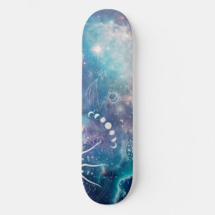 Lila blaues Himmelsmuster Skateboard