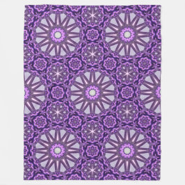 Lila Blaues Kaleidoskop Pinwheel Mandala Muster Fleecedecke