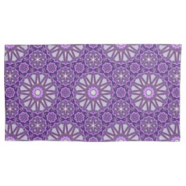 Lila Blaues Kaleidoskop Pinwheel Mandala Muster Kissenbezug