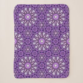 Lila Blaues Kaleidoskop Pinwheel Mandala Muster Sherpadecke