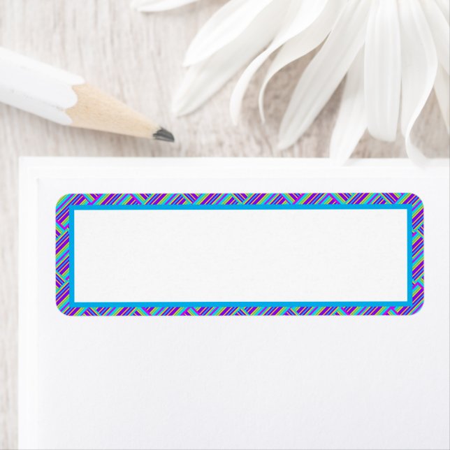 Lila blaues Muster Rücksendeadresse-Etikett (Insitu)