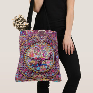 Lila Blaues Perserblumen Blume Peacock Tasche