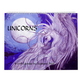 Lila blaues Pferd Unicorns-Mond-Mondpegasus Kalender