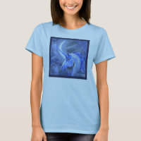 Lila blaues Pferd Unicorns-Mond-Mondpegasus