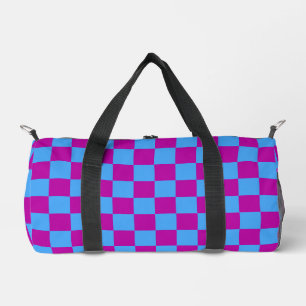 Lila blaues Prüfmuster für Karo Duffle Bag