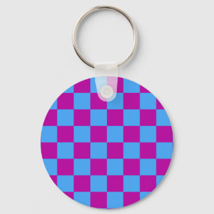 Lila blaues Prüfmuster für Karo Schlüsselanhänger