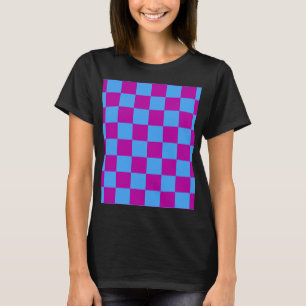 Lila blaues Prüfmuster für Karo T-Shirt