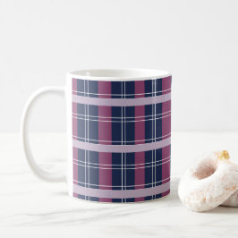 Lila blaues schottisches Tartan-Kariertes Muster Kaffeetasse