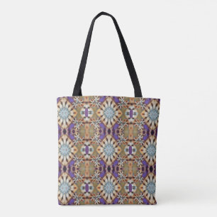 Lila, blaues und beigefarbenes Stammes Inspiriert Tasche