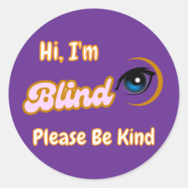 lila blindes Symbol Runder Aufkleber