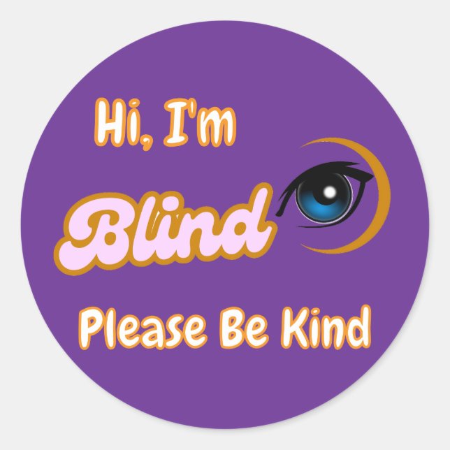 lila blindes Symbol Runder Aufkleber (Vorderseite)