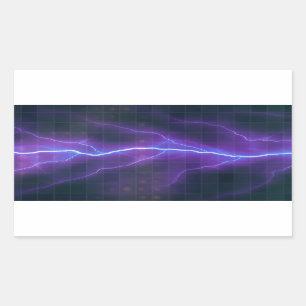 Lila Blitz-Strom-Hintergrund Rechteckiger Aufkleber