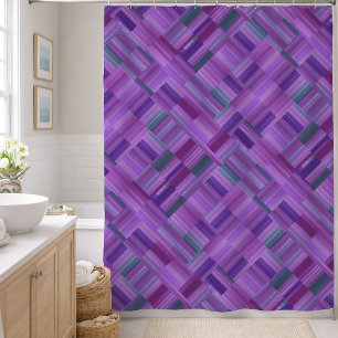 Lila Block Design Duschvorhang