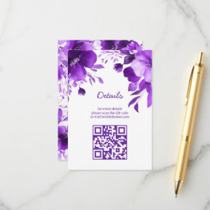 Lila Blogs Aquarell Brautparty CUSTOM QR Begleitkarte