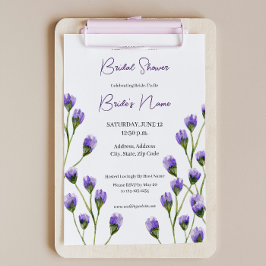 Lila Blossom Blumendusche Einladung