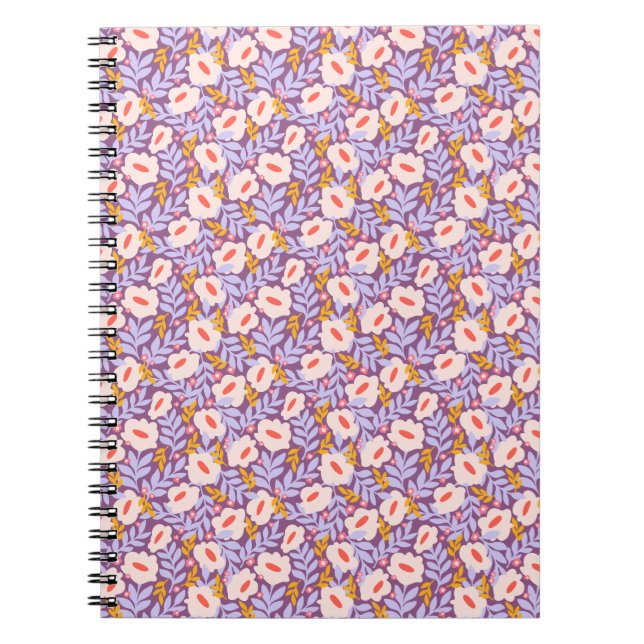 Lila Blossom Spiral-Bound Journal Notizblock (Vorderseite)