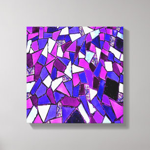 Lila Blue Abstrakt Mosaik Leinwanddruck