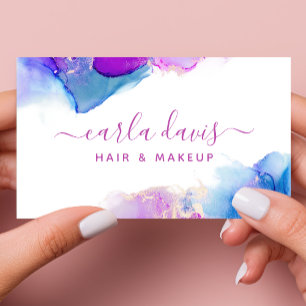 Lila Blue Alcohol Tinte Visitenkarte