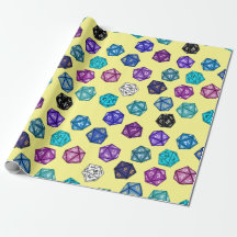 Lila Blue and Yellow D20 Würfel RPG Game