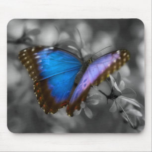 Lila Blue Butterfly Mousepad