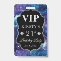 Lila Blue Celestial Glitzer Agate Birthday VIP