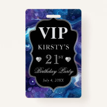 Lila Blue Celestial Glitzer Agate Birthday VIP