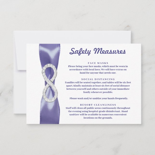Lila Blue Diamant Unfinity Safety Measures Card Einladung (Vorderseite)